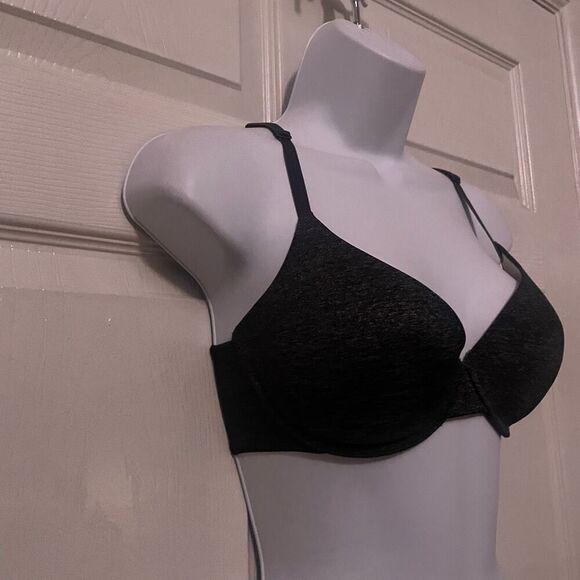 Victorias Secret 32D Uplift Semi Demi Bra Dark Grey - Picture 2 of 7